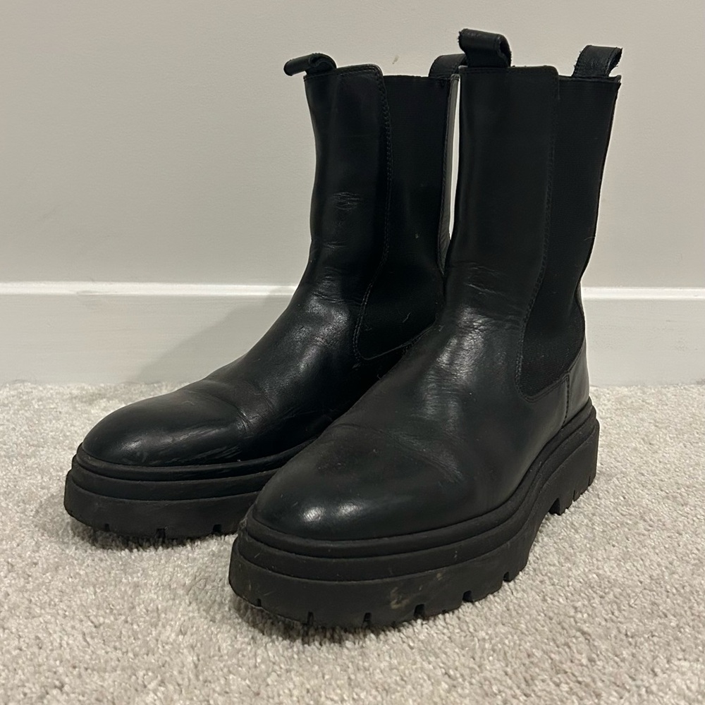 Zara Black Combat Boots
